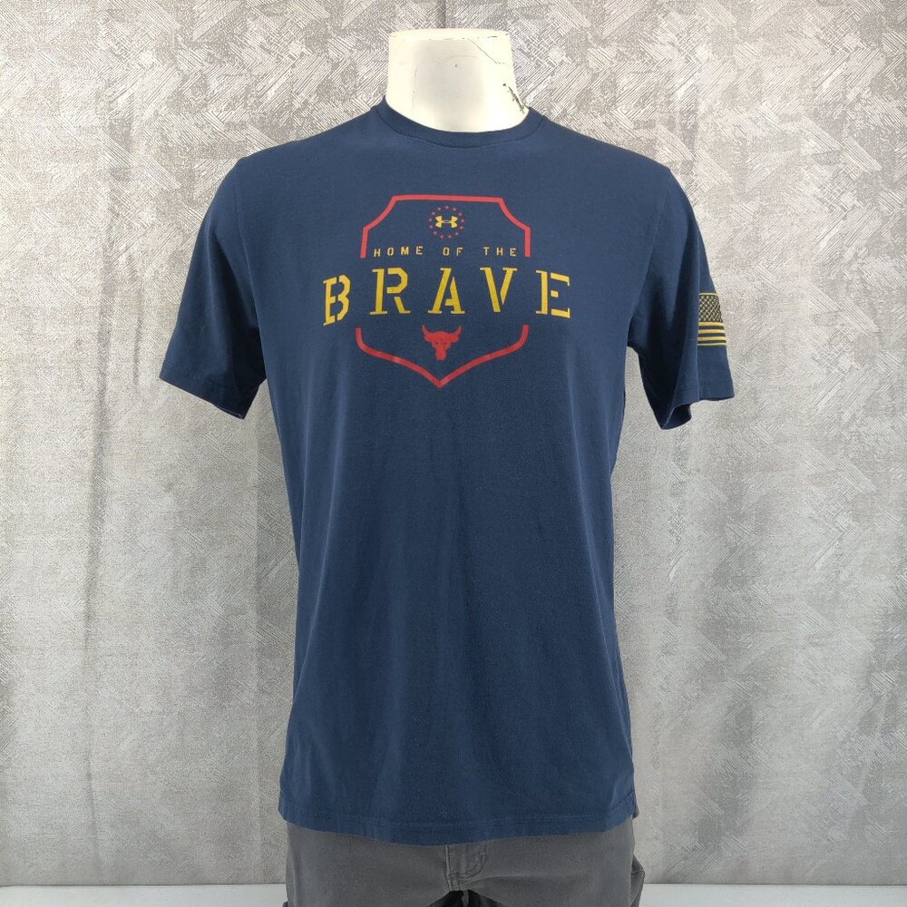 Under Armour Shirt Men Medium Blue Home Of The Brave Project Rock Embroidered